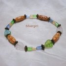 Animal Print Wood Glass Beaded Bracelet Animal Print Wood Glass Beaded Bracelet