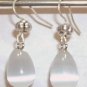 Shimmering Fibre Optic Glass Tear Drop Dangle Earrings You Choose Color