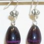Shimmering Fibre Optic Glass Tear Drop Dangle Earrings You Choose Color