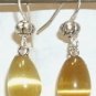 Shimmering Fibre Optic Glass Tear Drop Dangle Earrings You Choose Color