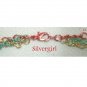 3 Strand Twisted Dendrite Jasper Pendant Necklace-Red Gold Green