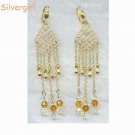 Firepolished Clear Topaz AB Crystal Chandelier Earrings
