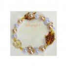 Kittys and Fish and Pearls Wire Wrap Bracelet