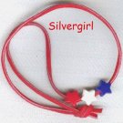 Red Leather Choker Red White and Blue Star