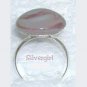 Fun Fashion Mauve White Lampwork Glass Bead Ring