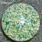 Fun Fashion Sparkly Green White Vintage Button Ring