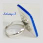 Fun Fashion Blue Button Rhinestone Sparkly Ring SP