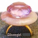 Fun Fashion Pink Gemstone Crystal Bead Ring GP