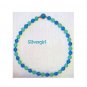 Vintage Blue Green Gold Tone Plastic Beaded Necklace