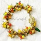 Gold Orange Yellow Brown Fibre Optic Charm Bracelet Reduced! Gold Orange Yellow Brown Fibre Optic Charm Bracelet Reduced!