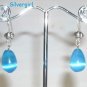 Shimmering Fibre Optic Glass Tear Drop Dangle Earrings You Choose Color