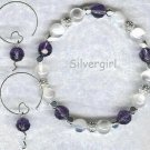 Celestrial Purple White Bracelet Earring Set Celestrial Purple White Bracelet Earring Set