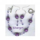 ROYAL SUPREME Purple Crystal Bracelet Earring Set