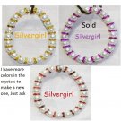 Imitation Glass Pearl SP Collar Stretch Bracelet