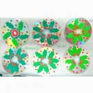 Handmade Set of 6 Holly Berry and Leaves CD Disc Drink Coasters