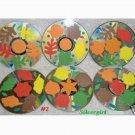 Autumn Leaves Drink CD Disc Coasters Set of 6 OOAK #2