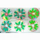 Handmade Holly Leaves Drink CD Disc Coasters Set of 6 OOAK