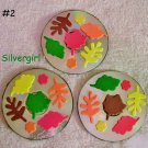 Handmade Drink CD Disc Coasters Set of 3 OOAK Fall Leaves #2