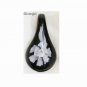 Leather & Glass Lampwork Pendant Necklace White