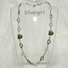 Golden Kitty Head Siver Heart Necklace Golden Kitty Head Siver Heart Necklace