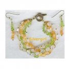 4 Strand Gemstone Chip Bracelet Earring Set 4 Strand Gemstone Chip Bracelet Earring Set