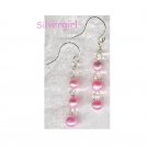Soft Pink Fresh Water Pearl Crystal Dangle Earrings