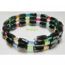 Black Magnetic Hematite Colored Glass Bracelet
