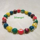Multi Colored Daisy Flower Wooden Bead Bracelet Multi Colored Daisy Flower Wooden Bead Bracelet