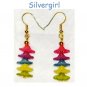 Rainbow Muli-Flower Dangle Earrings
