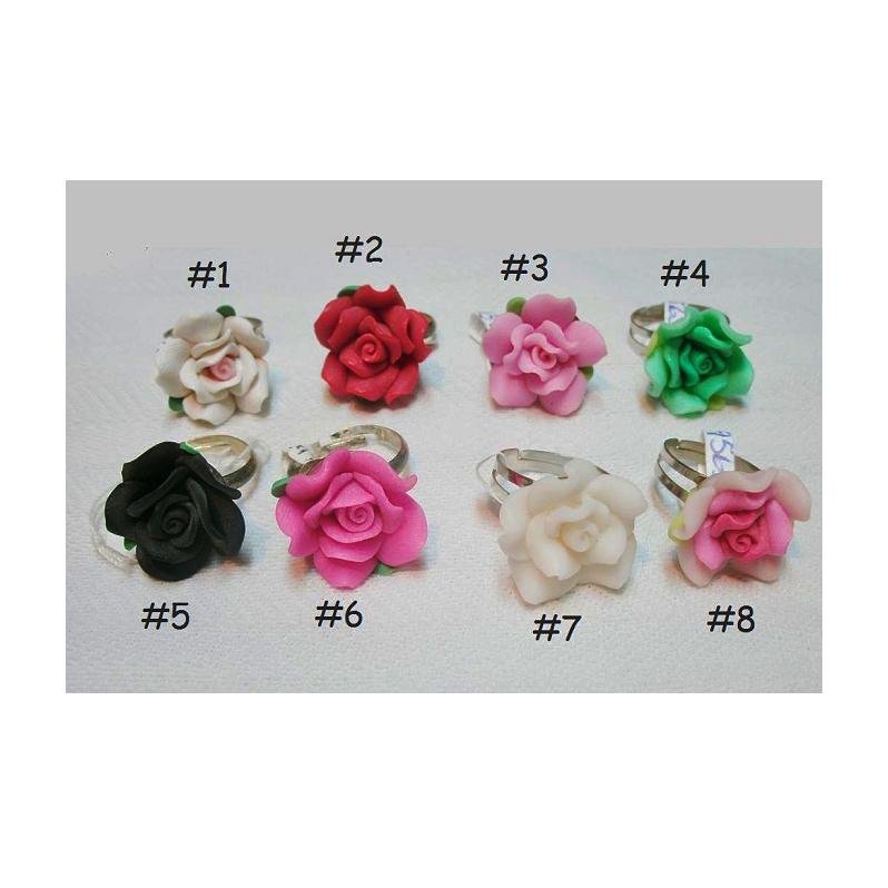 Fun Large Polymer Clay Silver Plated Adjustable Rings Several Colors