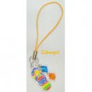 Multi Purpose Charm Multi Colored Striped Metal Flip Flop Blue Orange Crystal Multi Purpose Charm Multi Colored Striped Metal Flip Flop Blue Orange Crystal