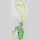 Multi Purpose Charm Multi Colored Flowers Metal Flip Flop Green Yellow Crystal Multi Purpose Charm Multi Colored Flowers Metal Flip Flop Green Yellow Crystal