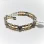 Swarovski Beaded Cuff Bracelets Glass Crystal Pink Blue Green Topaz/Amber