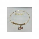 Unakite Gemstone Elephant 9 3/4"  Anklet Gold Plate Chain
