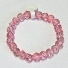 7" Bright Pink Glass Bead Bracelet No Metal 7" Bright Pink Glass Bead Bracelet No Metal