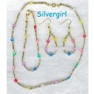 Multi Color Flower Bead Necklace 3 Piece Set Multi Color Flower Bead Necklace 3 Piece Set