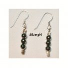 Beaded Hematite  Butterfly Dangle Earrings