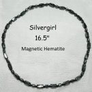16.5" Theraputic Black Magnetic Natural Hematite Necklace