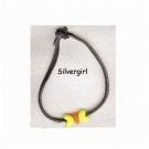 Black Leather Bracelet #2 Yellow Black Leather Bracelet #2 Yellow