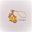 FUN Hand Created OOAK Cell Phone Charm  PDA MP3 Purse Zipper Yellow Mix