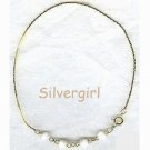 Shimmery White Cat's Eye Stone Anklet Gold Plate Chain