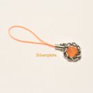 FUN Hand Created OOAK Cell Phone Charms PDA MP3 Purse Zipper Orange