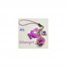 FUN Hand Created OOAK Cell Phone Charm  PDA MP3 Purse Zipper Purple Mix #6