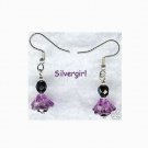 Spring Flower Purple Black Earrings Spring Flower Purple Black Earrings