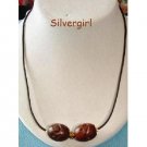 Unisex Solid Rose Wood Beaded Choker