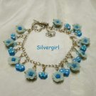 Blue Flowers and Butterflies Summer SP Charm Bracelet Blue Flowers and Butterflies Summer SP Charm Bracelet