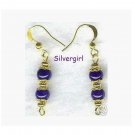 Royal Crown Purple Fossil Gold Beaded Earrings Royal Crown Purple Fossil Gold Beaded Earrings