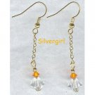 Sun Crystal Dangle Chain Earrings