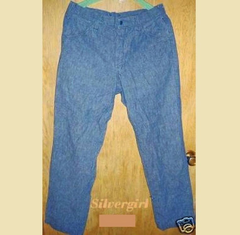 Vintage Blue Denim Straight Leg Jeans