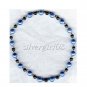 Magnetic Black Hematite Lt Blue Beaded Anklet/Bracelet